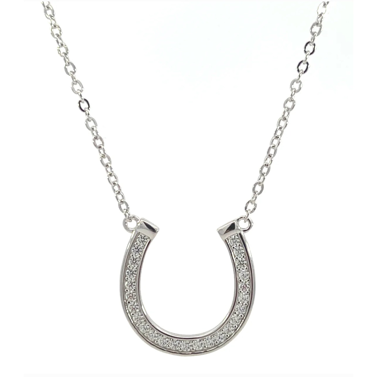 Elegant Silver Horseshoe Necklace